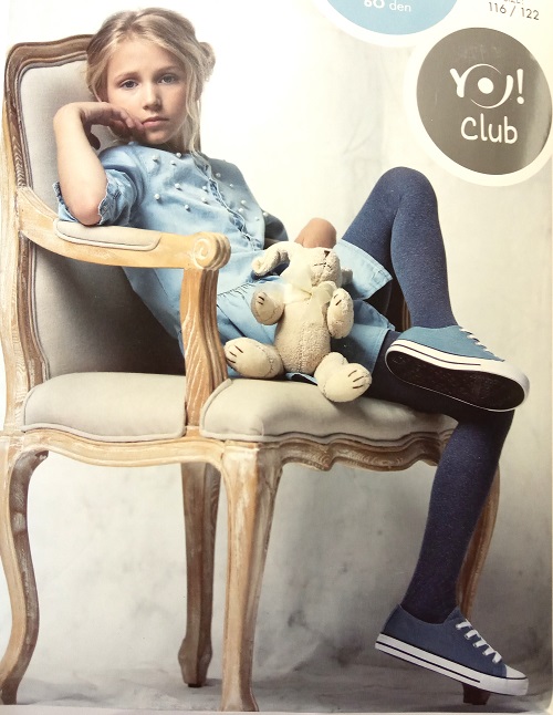 Dievčenské pančuchy / silonky microfibra farba jeans 60 DEN, veľ. 128/134