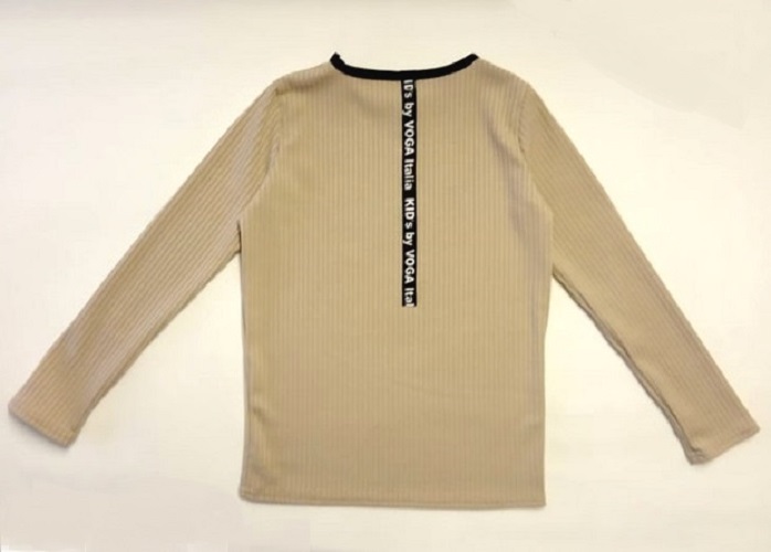 Dievčenské tričko dl. rukáv béžové Voga Kids by Italia, veľ. 134/140