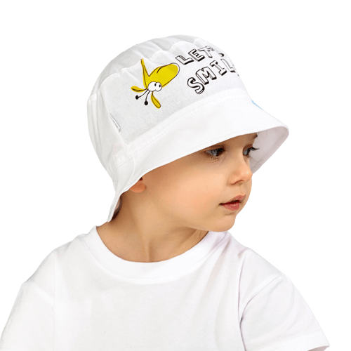 Bavlnený letný klobúčik biely, obv. hlavy 48 cm (1,5-2 roky)