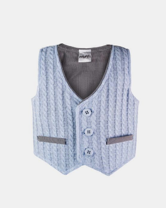 Elegantná vesta pre chlapca sv. modrá Minetti, veľ. 80