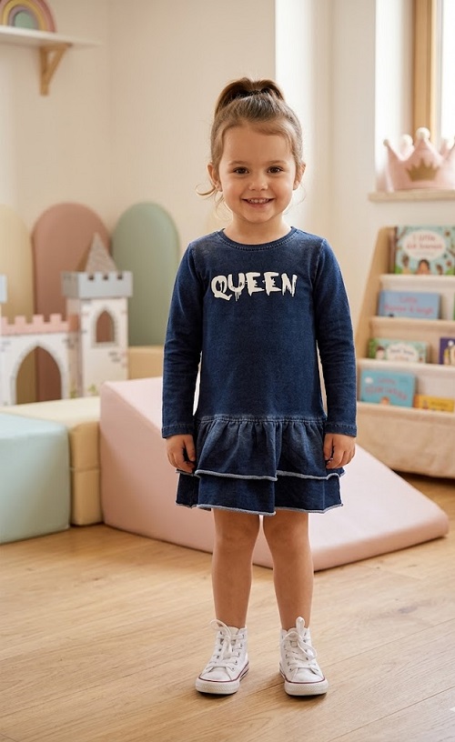 Dievčenské teplákové šaty s dl. rukávom QUEEN Royal Kids, veľ. 92/98