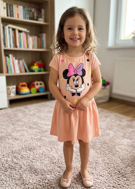Šaty krátky rukáv sv. ružové Minnie, veľ. 110