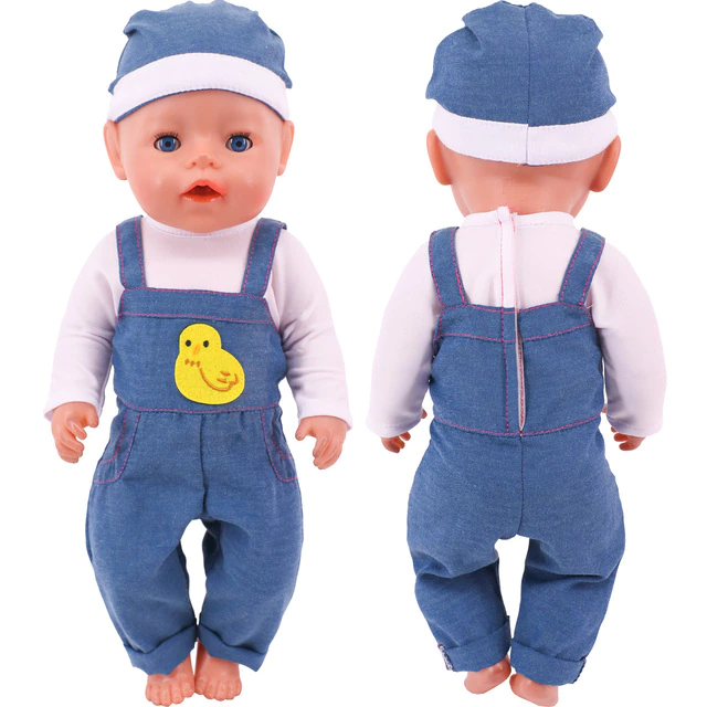 Jeansový set pre bábiku Anabell, Baby born 43 cm