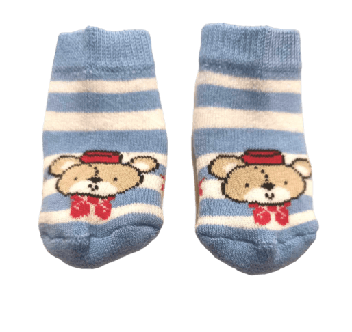 Froté ponožky pre novorodenca modré - Teddy, veľ. 0-3 mesiace