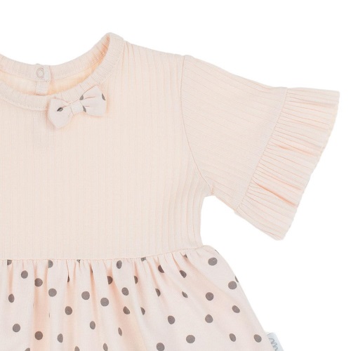 Letné šaty krátky rukáv Nicol marhuľové SARA, veľ. 74